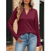 imageANRABESS Womens Long Sleeve Shirts V Neck Business Casual Work Tunic Tops Basic Tees 2025 Fall OutfitsBurgundy
