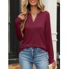 imageANRABESS Womens Long Sleeve Shirts V Neck Business Casual Work Tunic Tops Basic Tees 2025 Fall OutfitsBurgundy