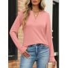 imageANRABESS Womens Long Sleeve Shirts V Neck Business Casual Work Tunic Tops Basic Tees 2025 Fall OutfitsCoral Pink