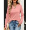 imageANRABESS Womens Long Sleeve Shirts V Neck Business Casual Work Tunic Tops Basic Tees 2025 Fall OutfitsCoral Pink