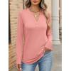 imageANRABESS Womens Long Sleeve Shirts V Neck Business Casual Work Tunic Tops Basic Tees 2025 Fall OutfitsCoral Pink