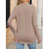 imageANRABESS Womens Long Sleeve Shirts V Neck Business Casual Work Tunic Tops Basic Tees 2025 Fall OutfitsKhaki  Light Brown