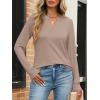 imageANRABESS Womens Long Sleeve Shirts V Neck Business Casual Work Tunic Tops Basic Tees 2025 Fall OutfitsKhaki  Light Brown