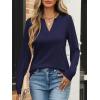 imageANRABESS Womens Long Sleeve Shirts V Neck Business Casual Work Tunic Tops Basic Tees 2025 Fall OutfitsNavy Blue