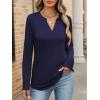 imageANRABESS Womens Long Sleeve Shirts V Neck Business Casual Work Tunic Tops Basic Tees 2025 Fall OutfitsNavy Blue