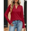 imageANRABESS Womens Long Sleeve Shirts V Neck Business Casual Work Tunic Tops Basic Tees 2025 Fall OutfitsRed