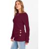imageANRABESS Womens Long Sleeve Tunic Top 2025 Fall Sweaters Lightweight Ribbed Knit Buttons Shirts Casual Work OutfitsBurgundy