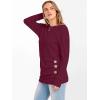 imageANRABESS Womens Long Sleeve Tunic Top 2025 Fall Sweaters Lightweight Ribbed Knit Buttons Shirts Casual Work OutfitsBurgundy