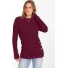 imageANRABESS Womens Long Sleeve Tunic Top 2025 Fall Sweaters Lightweight Ribbed Knit Buttons Shirts Casual Work OutfitsBurgundy