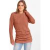 imageANRABESS Womens Long Sleeve Tunic Top 2025 Fall Sweaters Lightweight Ribbed Knit Buttons Shirts Casual Work OutfitsBurnt Orange