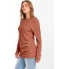 imageANRABESS Womens Long Sleeve Tunic Top 2025 Fall Sweaters Lightweight Ribbed Knit Buttons Shirts Casual Work OutfitsBurnt Orange
