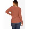 imageANRABESS Womens Long Sleeve Tunic Top 2025 Fall Sweaters Lightweight Ribbed Knit Buttons Shirts Casual Work OutfitsBurnt Orange