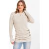 imageANRABESS Womens Long Sleeve Tunic Top 2025 Fall Sweaters Lightweight Ribbed Knit Buttons Shirts Casual Work OutfitsLight Khaki