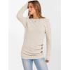 imageANRABESS Womens Long Sleeve Tunic Top 2025 Fall Sweaters Lightweight Ribbed Knit Buttons Shirts Casual Work OutfitsLight Khaki