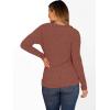 imageANRABESS Womens Long Sleeve Tunic Top 2025 Fall Sweaters Lightweight Ribbed Knit Buttons Shirts Casual Work OutfitsRust Orange
