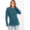 imageANRABESS Womens Long Sleeve Tunic Top 2025 Fall Sweaters Lightweight Ribbed Knit Buttons Shirts Casual Work OutfitsTeal