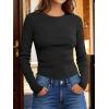 imageANRABESS Womens Long Sleeve Waffle Knit Shirts Casual Slim Fitted Crew Neck Thermal Tops Basic Tee 2025 Fall Trendy OutfitsBlack