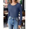 imageANRABESS Womens Long Sleeve Waffle Knit Shirts Casual Slim Fitted Crew Neck Thermal Tops Basic Tee 2025 Fall Trendy OutfitsNavy Blue