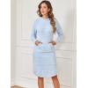 imageANRABESS Womens Nightgown Fuzzy Fleece Long Sleeve Hooded Night Gown Knit House Dress with Pocket 2025 Fall Winter LoungewearHeather Blue