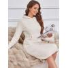imageANRABESS Womens Nightgown Fuzzy Fleece Long Sleeve Hooded Night Gown Knit House Dress with Pocket 2025 Fall Winter LoungewearHeather Light Khaki