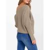 imageANRABESS Womens Off Shoulder Sweaters 2025 Fall Long Batwing Sleeve Loose Fit Knit Tops Casual Pullovers JumpersBright Tan