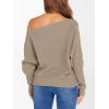 imageANRABESS Womens Off Shoulder Sweaters 2025 Fall Long Batwing Sleeve Loose Fit Knit Tops Casual Pullovers JumpersBright Tan