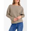 imageANRABESS Womens Off Shoulder Sweaters 2025 Fall Long Batwing Sleeve Loose Fit Knit Tops Casual Pullovers JumpersBright Tan