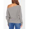 imageANRABESS Womens Off Shoulder Sweaters 2025 Fall Long Batwing Sleeve Loose Fit Knit Tops Casual Pullovers JumpersGray Apricot