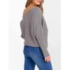 imageANRABESS Womens Off Shoulder Sweaters 2025 Fall Long Batwing Sleeve Loose Fit Knit Tops Casual Pullovers JumpersPurple Taupe