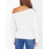 imageANRABESS Womens Off Shoulder Sweaters 2025 Fall Long Batwing Sleeve Loose Fit Knit Tops Casual Pullovers JumpersWhite