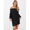 imageANRABESS Womens Off The Shoulder Sweater Dress Casual Loose Knit 2025 Fall Winter Trendy Long Sleeve Pullover Mini DressesBlack