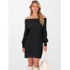 imageANRABESS Womens Off The Shoulder Sweater Dress Casual Loose Knit 2025 Fall Winter Trendy Long Sleeve Pullover Mini DressesBlack