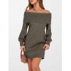 imageANRABESS Womens Off The Shoulder Sweater Dress Casual Loose Knit 2025 Fall Winter Trendy Long Sleeve Pullover Mini DressesDeep Camel
