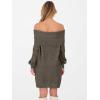 imageANRABESS Womens Off The Shoulder Sweater Dress Casual Loose Knit 2025 Fall Winter Trendy Long Sleeve Pullover Mini DressesDeep Camel