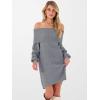 imageANRABESS Womens Off The Shoulder Sweater Dress Casual Loose Knit 2025 Fall Winter Trendy Long Sleeve Pullover Mini DressesGrey
