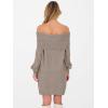 imageANRABESS Womens Off The Shoulder Sweater Dress Casual Loose Knit 2025 Fall Winter Trendy Long Sleeve Pullover Mini DressesLight Khaki