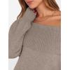 imageANRABESS Womens Off The Shoulder Sweater Dress Casual Loose Knit 2025 Fall Winter Trendy Long Sleeve Pullover Mini DressesLight Khaki