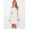 imageANRABESS Womens Off The Shoulder Sweater Dress Casual Loose Knit 2025 Fall Winter Trendy Long Sleeve Pullover Mini DressesWhite