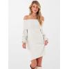 imageANRABESS Womens Off The Shoulder Sweater Dress Casual Loose Knit 2025 Fall Winter Trendy Long Sleeve Pullover Mini DressesWhite