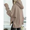 imageANRABESS Womens Oversized Hoodies Long Sleeve Fleece Side Slit Hooded Sweatshirts Pullover 2025 Fall Outfits Y2K ClothesCoffee Grey