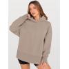 imageANRABESS Womens Oversized Hoodies Long Sleeve Fleece Side Slit Hooded Sweatshirts Pullover 2025 Fall Outfits Y2K ClothesCoffee Grey