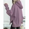 imageANRABESS Womens Oversized Hoodies Long Sleeve Fleece Side Slit Hooded Sweatshirts Pullover 2025 Fall Outfits Y2K ClothesLight Nutmeg