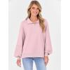 imageANRABESS Womens Oversized Sweatshirts Quarter Zip Long Sleeve Comfy Casual Boxy Pullover Tops 2025 Fall Trendy Y2K OutfitsPink
