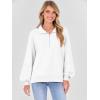 imageANRABESS Womens Oversized Sweatshirts Quarter Zip Long Sleeve Comfy Casual Boxy Pullover Tops 2025 Fall Trendy Y2K OutfitsWhite