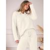 imageANRABESS Womens Pajama Fuzzy Fleece 2 Piece Long Sleeve Top Wide Leg Pants Lounge Matching Pj Sets 2025 Fall Winter OutfitsBeige