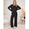 imageANRABESS Womens Pajama Fuzzy Fleece 2 Piece Long Sleeve Top Wide Leg Pants Lounge Matching Pj Sets 2025 Fall Winter OutfitsBlack