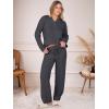 imageANRABESS Womens Pajama Fuzzy Fleece 2 Piece Long Sleeve Top Wide Leg Pants Lounge Matching Pj Sets 2025 Fall Winter OutfitsDeep Gray