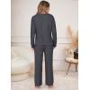 imageANRABESS Womens Pajama Fuzzy Fleece 2 Piece Long Sleeve Top Wide Leg Pants Lounge Matching Pj Sets 2025 Fall Winter OutfitsDeep Gray