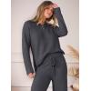 imageANRABESS Womens Pajama Fuzzy Fleece 2 Piece Long Sleeve Top Wide Leg Pants Lounge Matching Pj Sets 2025 Fall Winter OutfitsDeep Gray