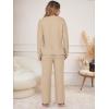 imageANRABESS Womens Pajama Fuzzy Fleece 2 Piece Long Sleeve Top Wide Leg Pants Lounge Matching Pj Sets 2025 Fall Winter OutfitsLight Khaki